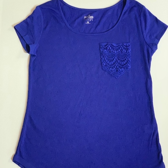 Soho Jeans Lace Pocket Tee XS - Picture 1 of 7